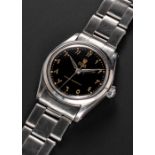 AN EXTREMELY RARE GENTLEMAN'S STAINLESS STEEL ROLEX OYSTER BRACELET WATCH CIRCA 1963, REF. 6430 WITH