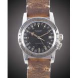 A GENTLEMAN'S STAINLESS STEEL GLYCINE AIRMAN PILOTS WRIST WATCH CIRCA 1966 Movement: 25J, automatic,