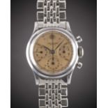 A GENTLEMAN'S STAINLESS STEEL UNIVERSAL GENEVE COMPAX CHRONOGRAPH BRACELET WATCH CIRCA 1950, REF.