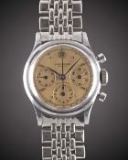 A GENTLEMAN'S STAINLESS STEEL UNIVERSAL GENEVE COMPAX CHRONOGRAPH BRACELET WATCH CIRCA 1950, REF.