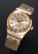 A GENTLEMAN'S 9CT SOLID GOLD ROLEX OYSTER PERPETUAL BRACELET WATCH CIRCA 1965, REF. 1002 WITH