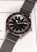 A RARE GENTLEMAN'S STAINLESS STEEL BRITISH MILITARY OMEGA SEAMASTER 300 "BIG TRIANGLE" ROYAL NAVY