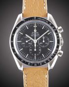 A GENTLEMAN'S STAINLESS STEEL OMEGA SPEEDMASTER PROFESSIONAL CHRONOGRAPH WRIST WATCH DATED 1971,