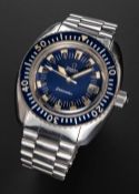 A GENTLEMAN'S STAINLESS STEEL OMEGA SEAMASTER "DEEP BLUE" BRACELET WATCH CIRCA 1971, REF. 166.073