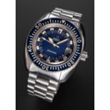 A GENTLEMAN'S STAINLESS STEEL OMEGA SEAMASTER "DEEP BLUE" BRACELET WATCH CIRCA 1971, REF. 166.073