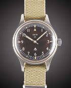 A GENTLEMAN'S STAINLESS STEEL BRITISH MILITARY SMITHS WRIST WATCH DATED 1970 Movement: 17J, manual