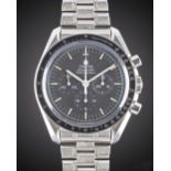 A GENTLEMAN'S STAINLESS STEEL OMEGA SPEEDMASTER PROFESSIONAL CHRONOGRAPH BRACELET WATCH DATED