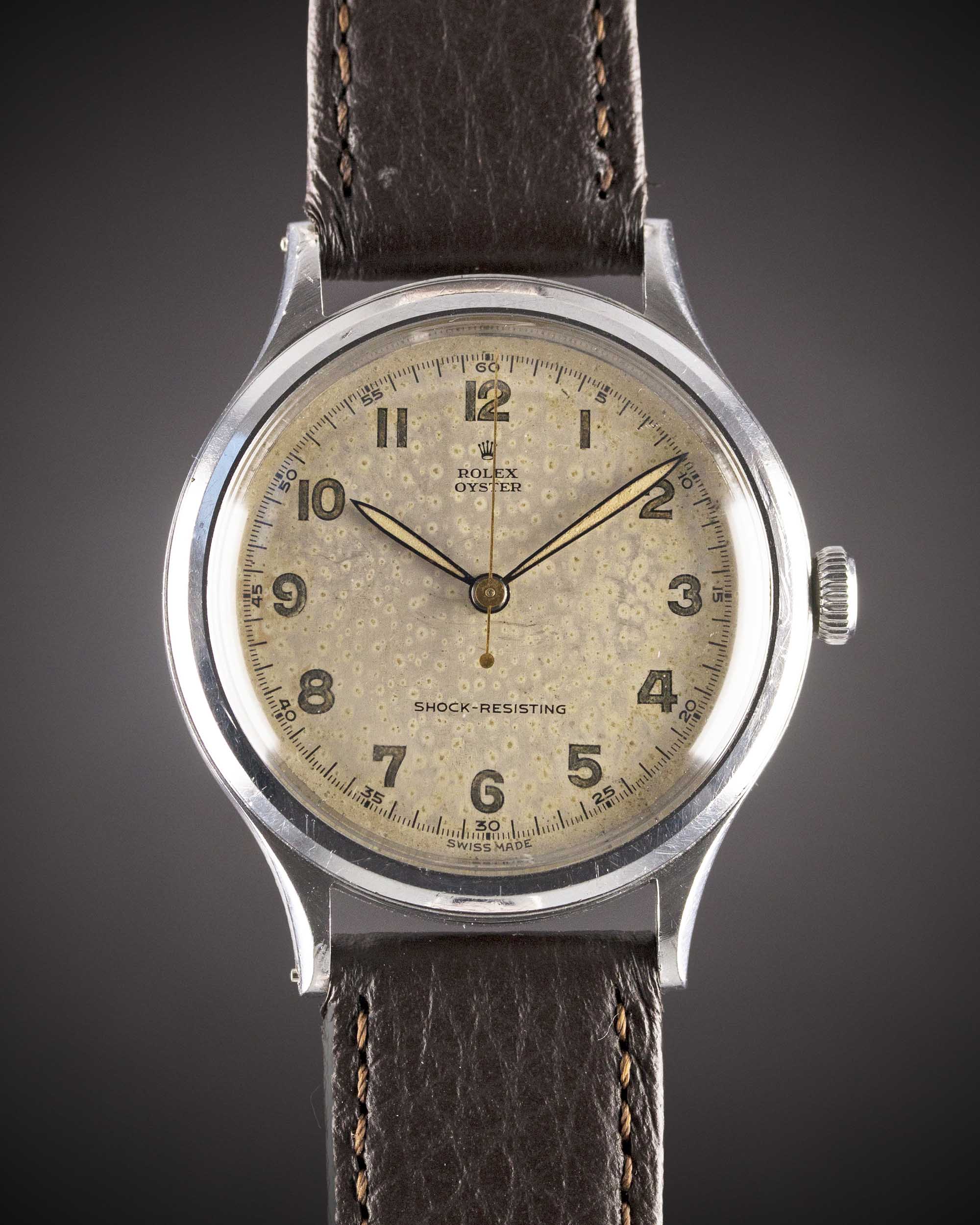 A RARE GENTLEMAN'S LARGE SIZE STAINLESS STEEL ROLEX OYSTER 