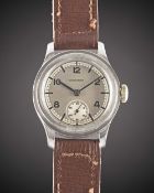 A RARE GENTLEMAN'S STAINLESS STEEL LONGINES "TRE TACCHE" WRIST WATCH DATED 1940, REF. 2470 WITH