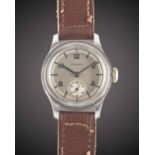 A RARE GENTLEMAN'S STAINLESS STEEL LONGINES "TRE TACCHE" WRIST WATCH DATED 1940, REF. 2470 WITH