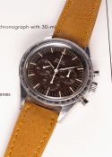 A RARE GENTLEMAN'S STAINLESS STEEL OMEGA SPEEDMASTER CHRONOGRAPH WRIST WATCH DATED 1960, REF. 2998-2