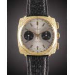 A GENTLEMAN'S GOLD PLATED BREITLING TOP TIME CHRONOGRAPH WRIST WATCH CIRCA 1966, REF. 2009 WITH "