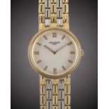 A GENTLEMAN'S SIZE 18K SOLID YELLOW & WHITE GOLD PATEK PHILIPPE CALATRAVA BRACELET WATCH CIRCA