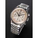 A RARE GENTLEMAN'S STAINLESS STEEL HEUER CARRERA CHRONOGRAPH BRACELET WATCH CIRCA 1960s, REF.