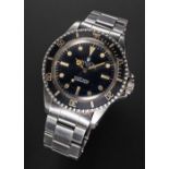 A RARE GENTLEMAN'S STAINLESS STEEL ROLEX OYSTER PERPETUAL SUBMARINER BRACELET WATCH CIRCA 1970, REF.