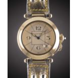 A GENTLEMAN'S SIZE 18K SOLID GOLD CARTIER PASHA AUTOMATIC WRIST WATCH CIRCA 1990s, REF. 1989