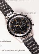 A RARE GENTLEMAN'S STAINLESS STEEL OMEGA SPEEDMASTER CHRONOGRAPH BRACELET WATCH DATED 1963, REF.