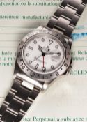 A GENTLEMAN'S STAINLESS STEEL ROLEX OYSTER PERPETUAL DATE EXPLORER II BRACELET WATCH CIRCA 1999,