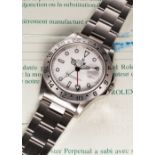 A GENTLEMAN'S STAINLESS STEEL ROLEX OYSTER PERPETUAL DATE EXPLORER II BRACELET WATCH CIRCA 1999,