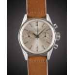 A GENTLEMAN'S STAINLESS STEEL HEUER CARRERA 45 CHRONOGRAPH WRIST WATCH CIRCA 1960s, REF. 3647S