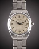 A GENTLEMAN'S STAINLESS STEEL ROLEX OYSTER PERPETUAL AIR KING SUPER PRECISION BRACELET WATCH CIRCA