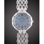 AN 18K SOLID WHITE GOLD & DIAMOND GERALD GENTA BRACELET WATCH CIRCA 1990, REF. G 3183.7 WITH