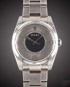 A GENTLEMAN'S SIZE STAINLESS STEEL ROLEX OYSTER PERPETUAL BRACELET WATCH CIRCA 2008, REF. 116000