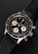 A RARE GENTLEMAN'S STAINLESS STEEL MOVADO SUPER SUB SEA DIVERS CHRONOGRAPH WRIST WATCH CIRCA 1968,