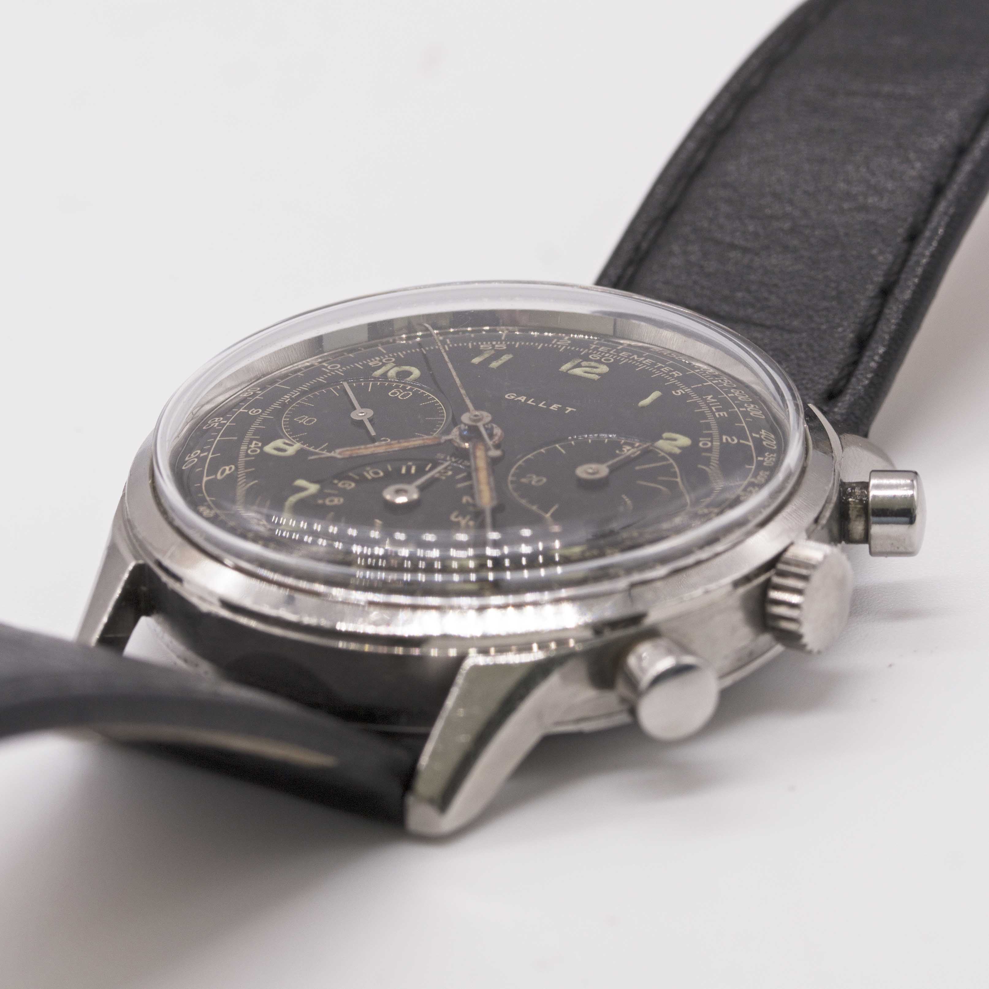 A GENTLEMAN'S LARGE SIZE STAINLESS STEEL GALLET MULTICHRON 12 "JIM CLARK" CHRONOGRAPH WRIST WATCH - Image 4 of 10