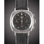 A GENTLEMAN'S STAINLESS STEEL HEUER CAMARO CHRONOGRAPH WRIST WATCH CIRCA 1970, REF. 7220NT WITH