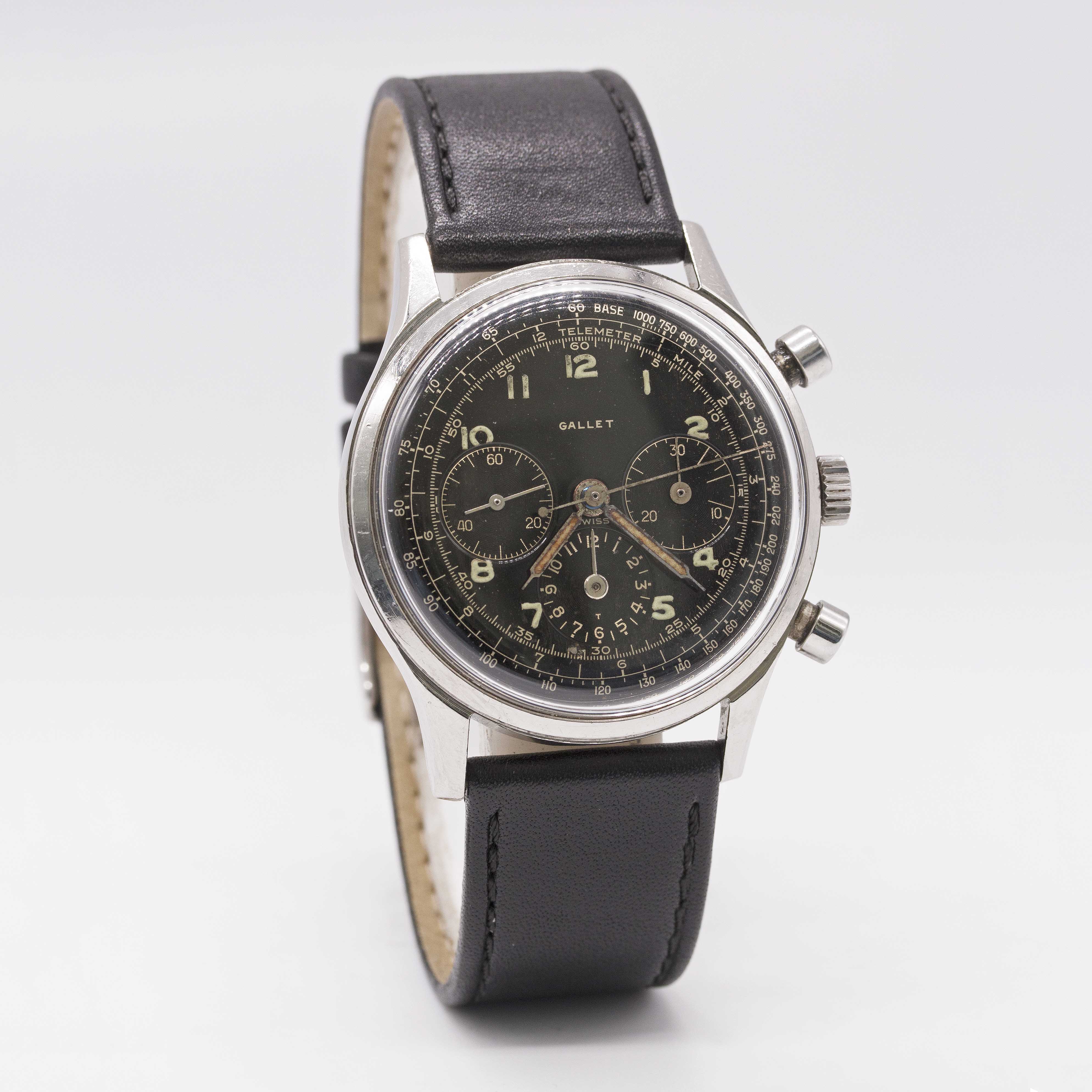 A GENTLEMAN'S LARGE SIZE STAINLESS STEEL GALLET MULTICHRON 12 "JIM CLARK" CHRONOGRAPH WRIST WATCH - Image 6 of 10
