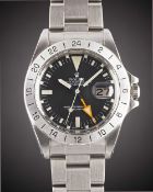 A GENTLEMAN'S STAINLESS STEEL ROLEX OYSTER PERPETUAL DATE EXPLORER II "ORANGE HAND" BRACELET WATCH