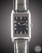 A GENTLEMAN'S STAINLESS STEEL JAEGER LECOULTRE REVERSO GRANE TAILLE WRIST WATCH CIRCA 2000s, REF.