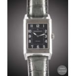 A GENTLEMAN'S STAINLESS STEEL JAEGER LECOULTRE REVERSO GRANE TAILLE WRIST WATCH CIRCA 2000s, REF.