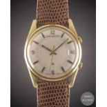 A GENTLEMAN'S 18K SOLID GOLD JAEGER LECOULTRE MEMOVOX ALARM WRIST WATCH CIRCA 1960s, REF. E11005