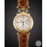 A LADIES 18K SOLID YELLOW GOLD JAEGER LECOULTRE GAIA CHRONOGRAPH WRIST WATCH CIRCA 1990s, REF. 411 7