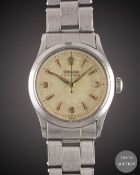 A GENTLEMAN'S STAINLESS STEEL ROLEX OYSTER PERPETUAL BRACELET WATCH CIRCA 1956, REF. 6332 WITH 3-6-9