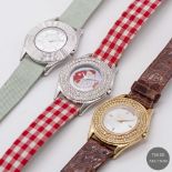 A LOT OF THREE LADIES WATCHES TO INCLUDE TWO 18K SOLID WHITE GOLD & ONE 18K YELLOW GOLD MAUBOUSSIN