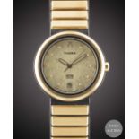 A GENTLEMAN'S SIZE 18K SOLID YELLOW GOLD & KEVLAR THORA MDM GENEVE AQUATITE BRACELET WATCH CIRCA