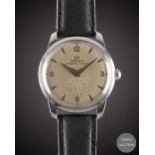 A GENTLEMAN'S STAINLESS STEEL LEMANIA AUTOMATIC WRIST WATCH CIRCA 1960s, REF. 288/3 SILVER DIAL WITH