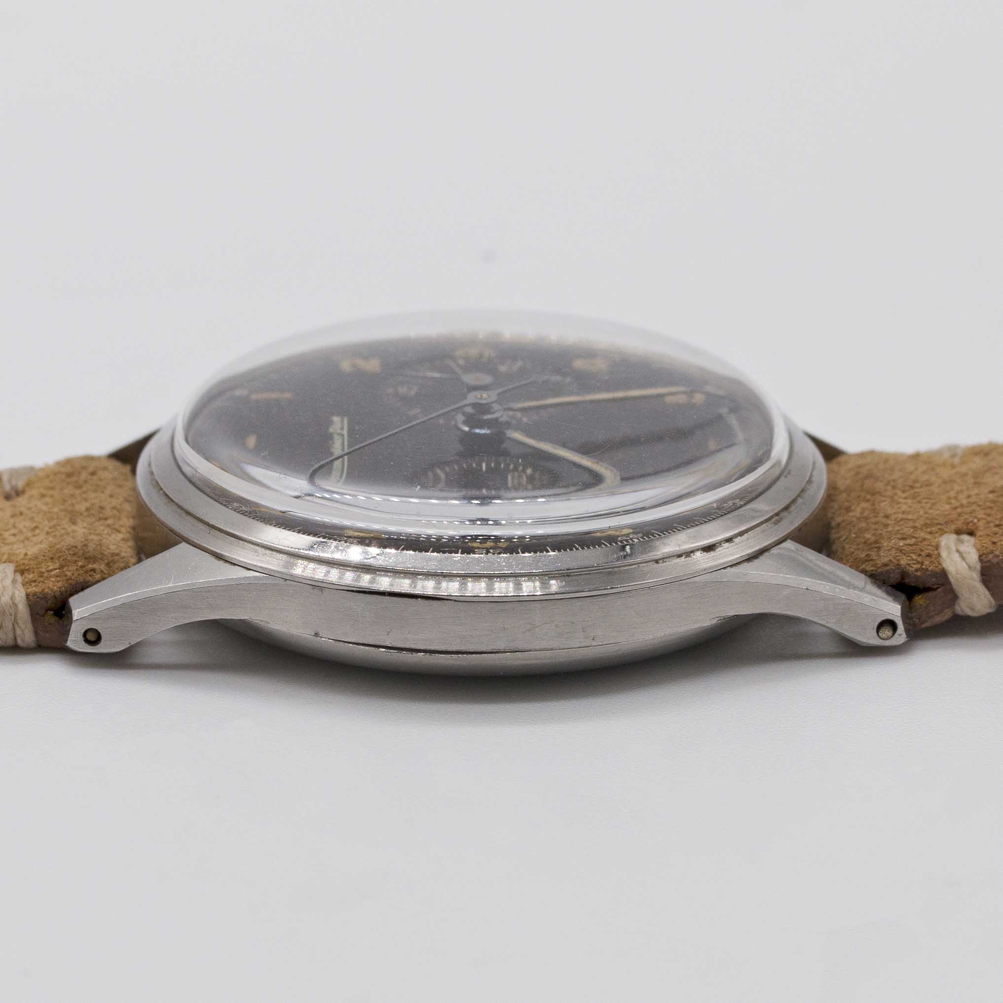 A GENTLEMAN'S STAINLESS STEEL EXCELSIOR PARK CHRONOGRAPH WRIST WATCH CIRCA 1950s, WITH GLOSS - Image 8 of 8