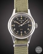A GENTLEMAN'S STAINLESS STEEL HAMILTON GENERAL SERVICE TROPICALIZED MILITARY WRIST WATCH CIRCA