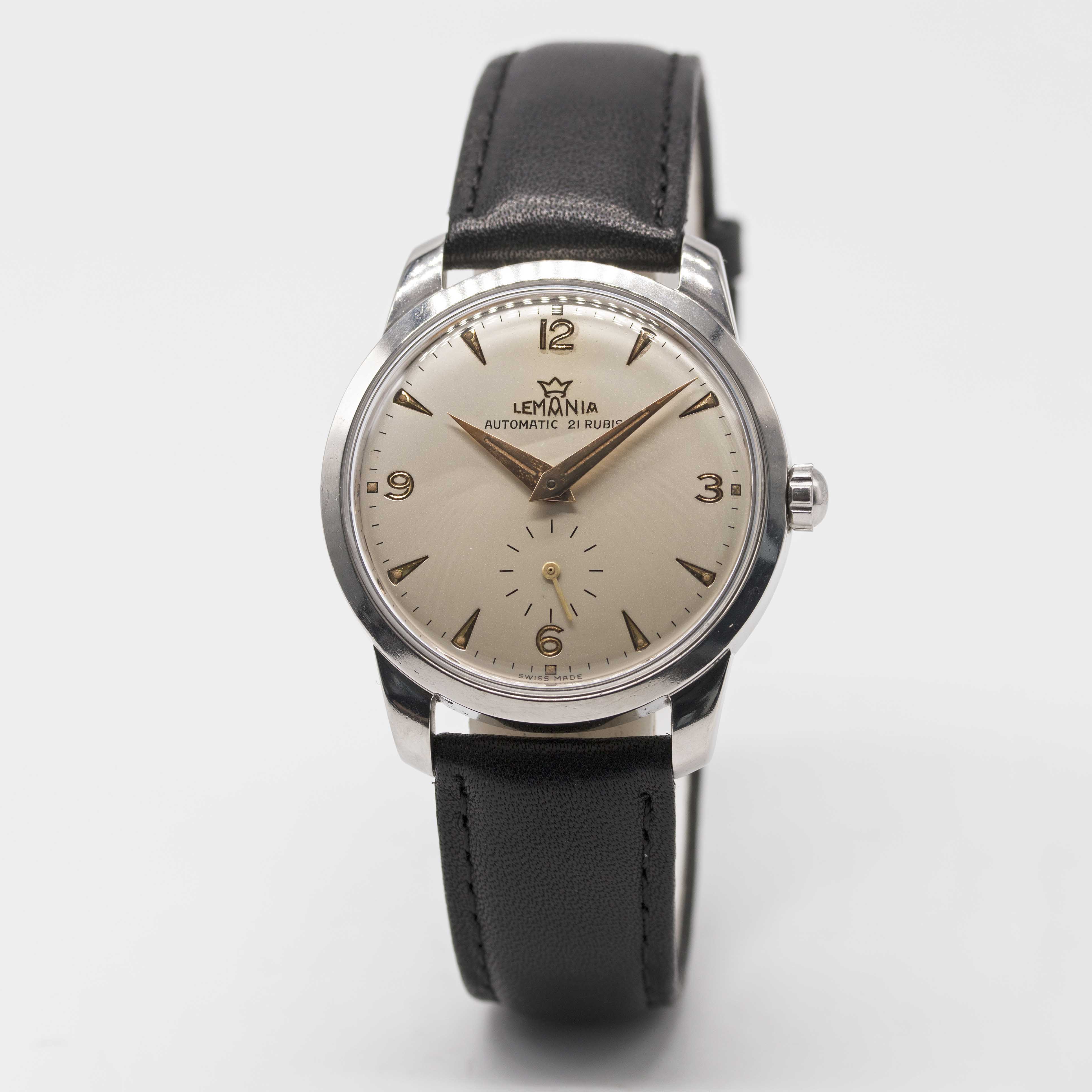 A GENTLEMAN'S STAINLESS STEEL LEMANIA AUTOMATIC WRIST WATCH CIRCA 1960s, REF. 288/3 SILVER DIAL WITH - Image 2 of 6