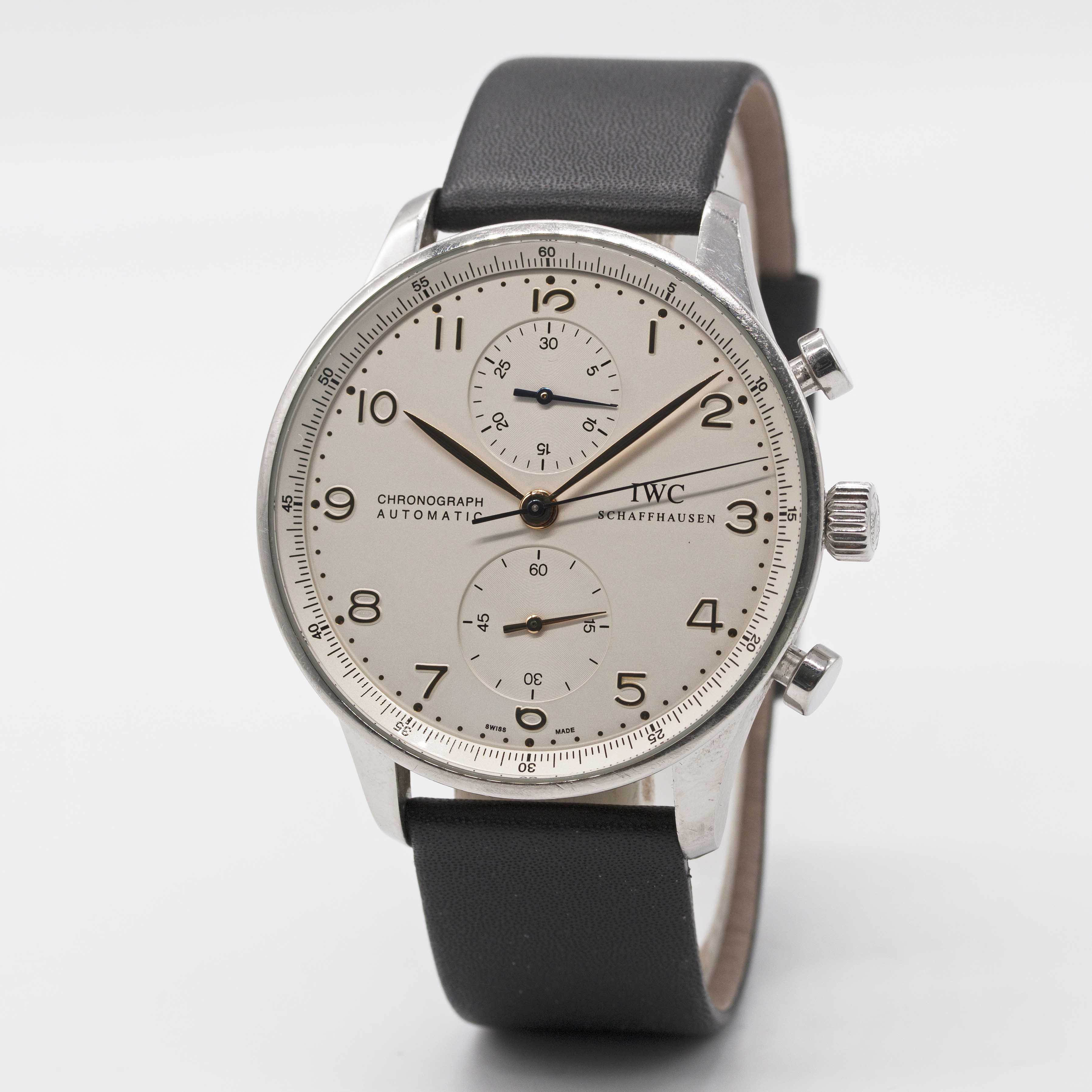 A GENTLEMAN'S STAINLESS STEEL IWC PORTUGUESE AUTOMATIC CHRONOGRAPH WRIST WATCH DATED 2007, REF. - Image 3 of 8