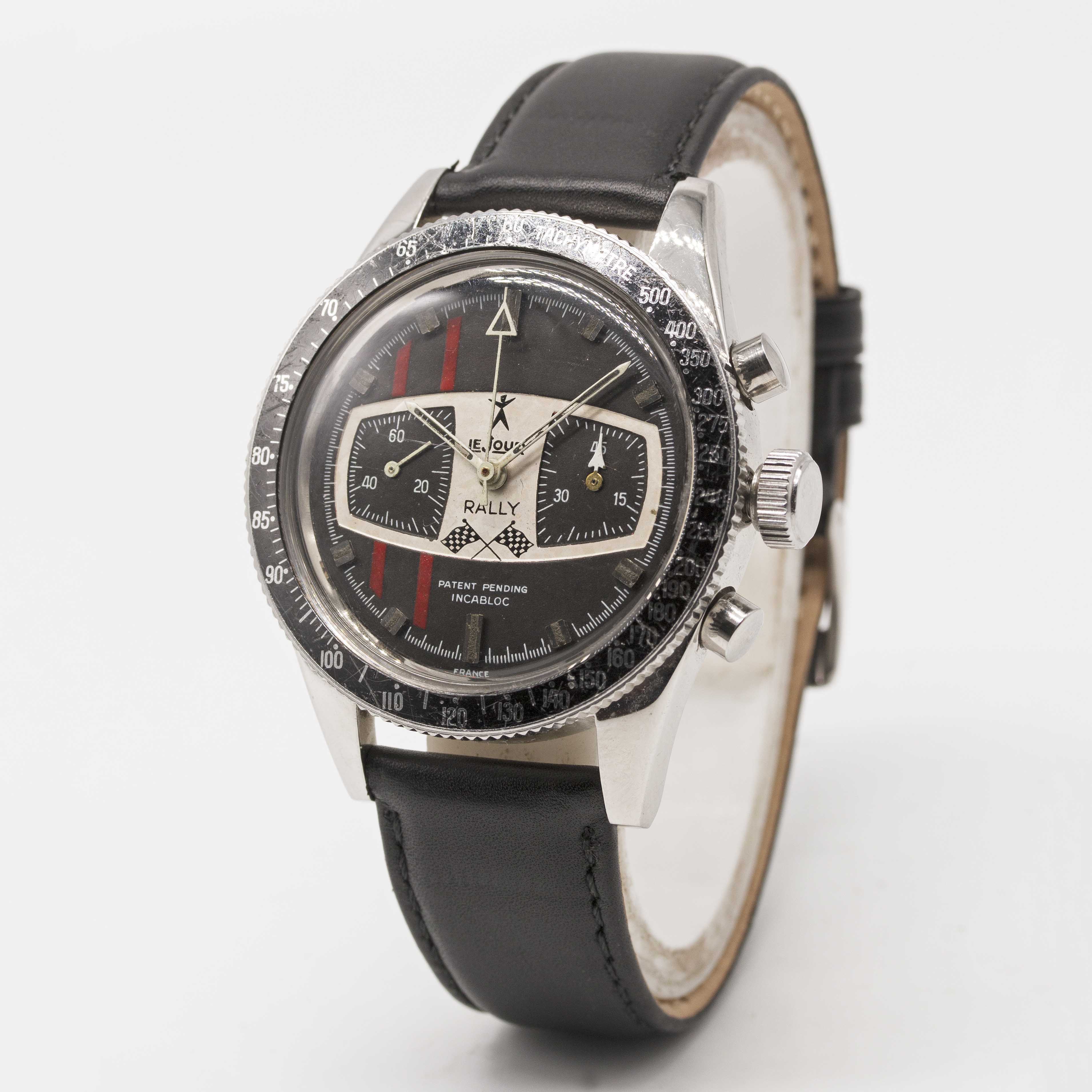 A GENTLEMAN'S STAINLESS STEEL LEJOUR RALLY CHRONOGRAPH WRIST WATCH CIRCA 1969 Movement: 17J, - Image 3 of 6