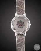 A LADIES 18K SOLID WHITE GOLD ETOILE WRIST WATCH CIRCA 1990s, WITH DIAMOND SET MOTHER OF PEARL DIAL