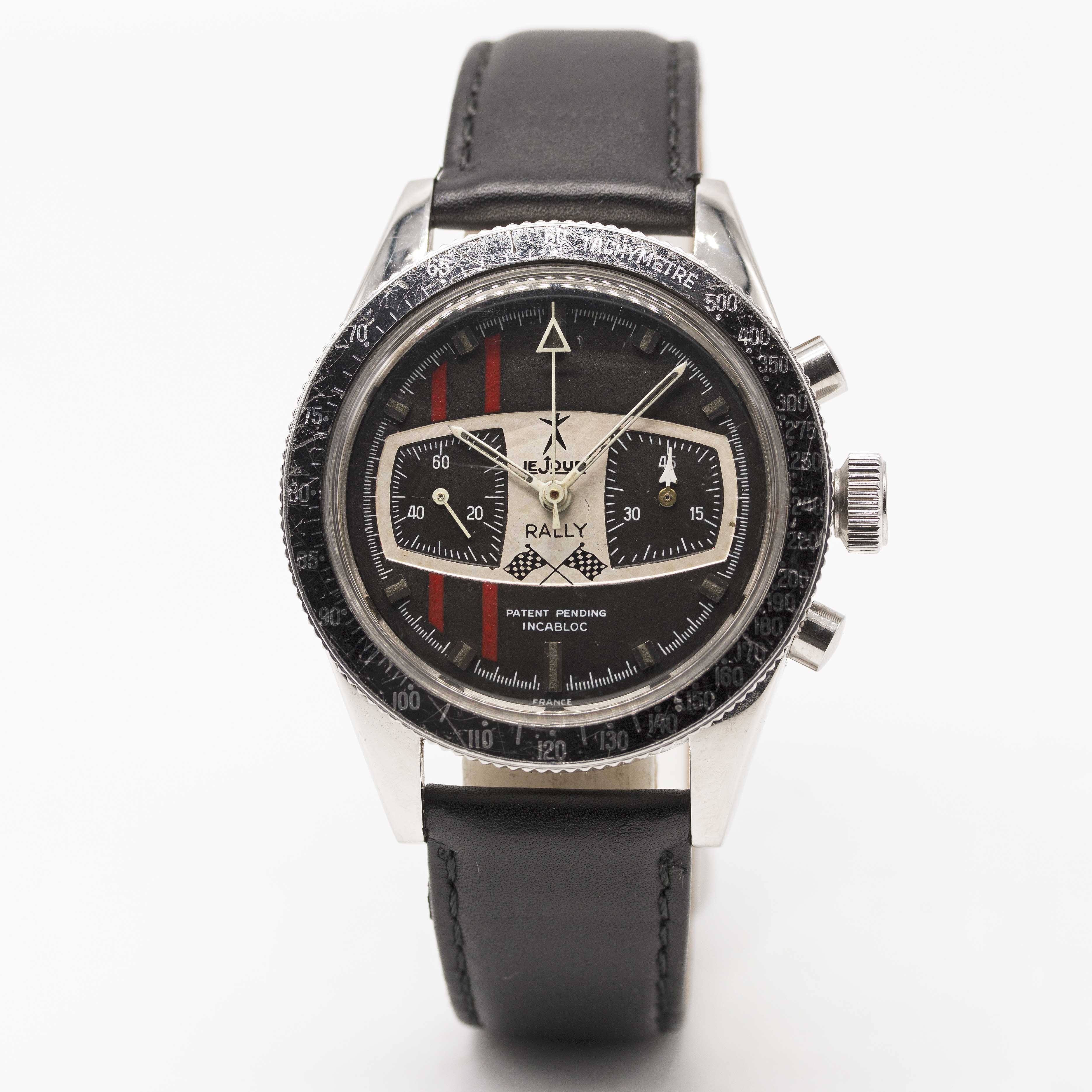 A GENTLEMAN'S STAINLESS STEEL LEJOUR RALLY CHRONOGRAPH WRIST WATCH CIRCA 1969 Movement: 17J, - Image 2 of 6
