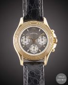 A GENTLEMAN'S SIZE 18K SOLID ROSE GOLD MAUBOUSSIN CHRONOGRAPH WRIST WATCH CIRCA 1990s, REF. R.