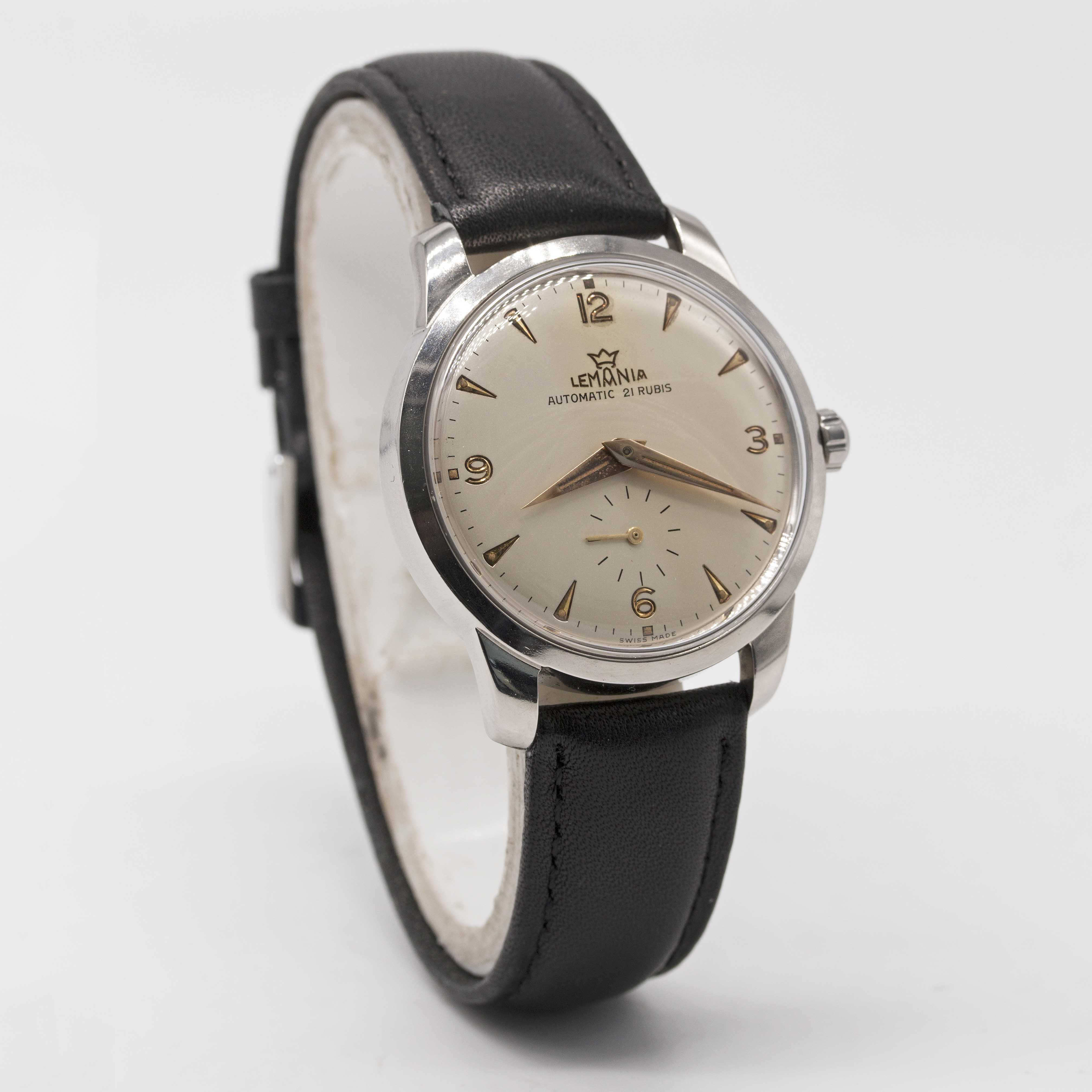 A GENTLEMAN'S STAINLESS STEEL LEMANIA AUTOMATIC WRIST WATCH CIRCA 1960s, REF. 288/3 SILVER DIAL WITH - Image 4 of 6