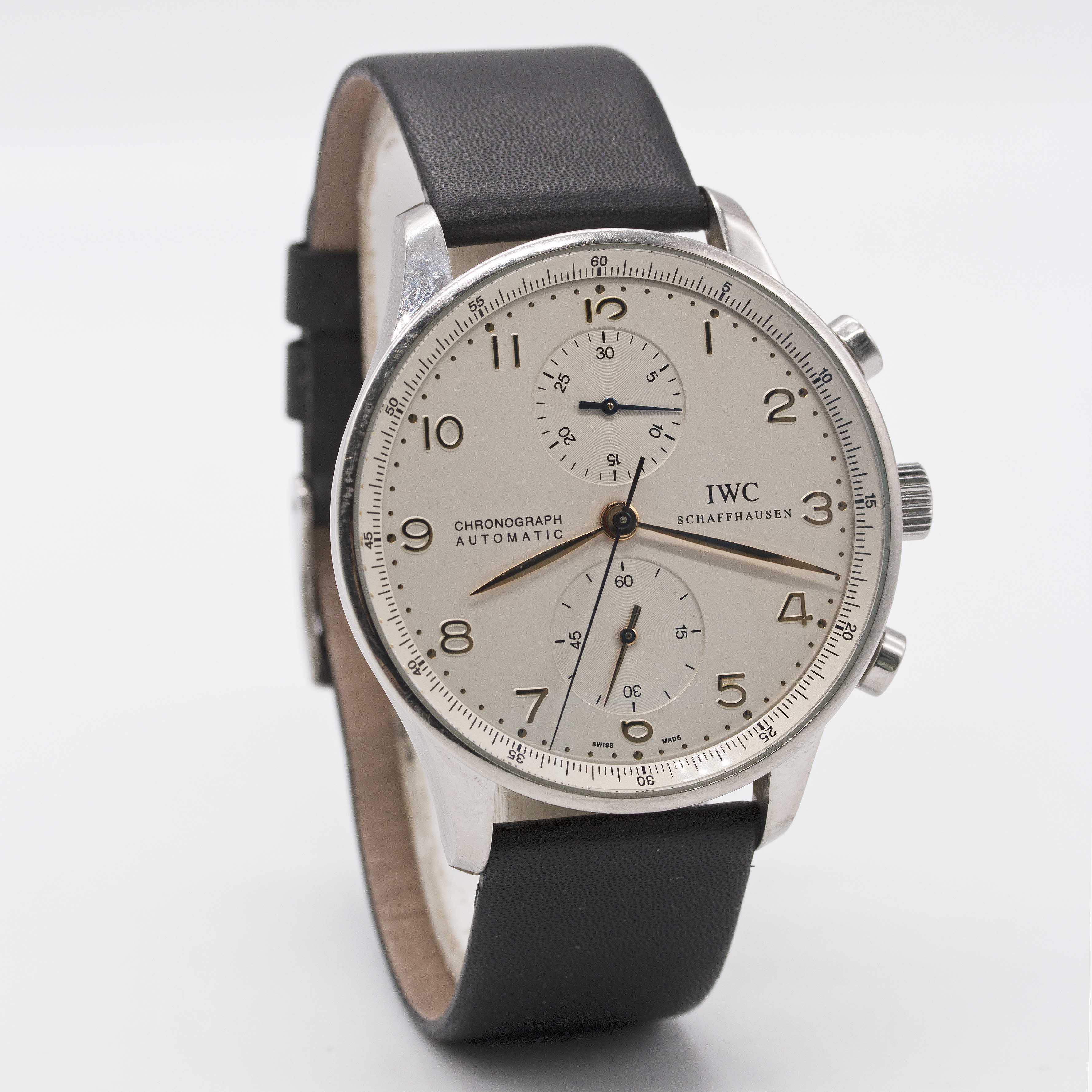 A GENTLEMAN'S STAINLESS STEEL IWC PORTUGUESE AUTOMATIC CHRONOGRAPH WRIST WATCH DATED 2007, REF. - Image 4 of 8